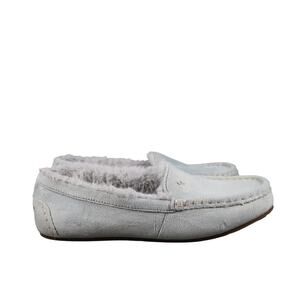 Ugg Shoes Kids 4 Slippers Koolaburra Riley Shimmer Moccasin Loafer Slip On Blue